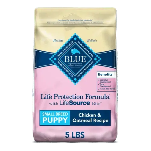 Ta chansen - Blue Buffalo Life Protection Formula Natural Puppy Small Breed Dry Dog Food, Chicken and Oatmeal 5 lb. Trial Size Bag