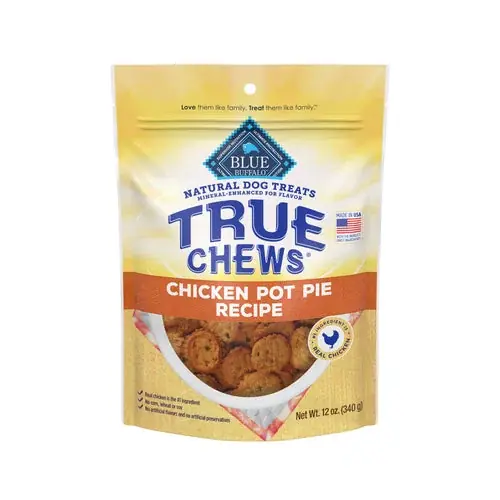 Få kvar i lager - Blue Buffalo True Chews Dog Treats Made in the USA with Natural Ingredients Chicken Pot Pie, 12-oz Bag