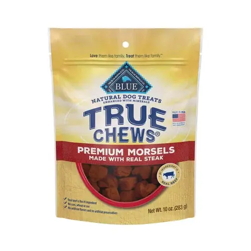 Reapris - Blue Buffalo True Chews Premium Morsels Natural Dog Treats, Steak 10 oz. bag