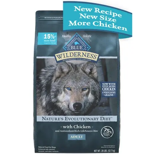 Specialpris | Blue Buffalo Wilderness High Protein Natural Adult Dry Dog Food plus Wholesome Grains, Chicken 28 lb. bag