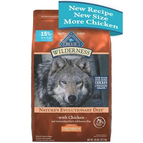 Favorit - Blue Buffalo Wilderness High Protein Natural Large Breed Adult Dry Dog Food plus Wholesome Grains, Chicken 28 lb. bag