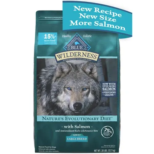 Blue Buffalo Wilderness High Protein Natural Large Breed Adult Dry Dog Food plus Wholesome Grains, Salmon 28 lb. bag | Slutrea