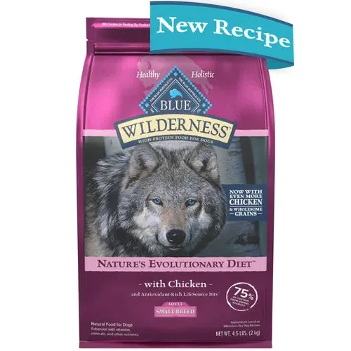 Topprodukt | Blue Buffalo Wilderness High Protein Natural Small Breed Adult Dry Dog Food plus Wholesome Grains, Chicken 4.5 lb. bag