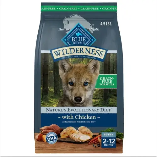 Blue Buffalo Wilderness Puppy High-Protein Dry Dog Food with Real Chicken, Grain-Free, Made in the USA with Natural Ingredients, Chicken, 4.5-lb Bag | Reapris