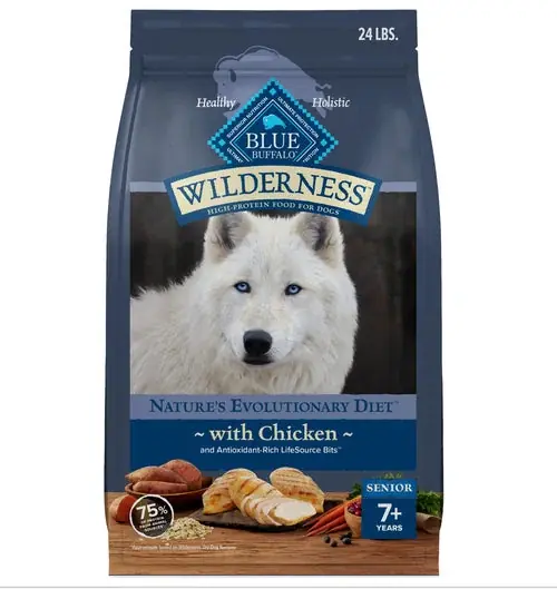 Kampanjpris | Blue Buffalo Wilderness Senior High Protein Dry Dog Food Wholesome Grains with Ingredients Chicken