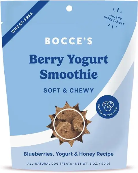 Bocce’s Bakery Berry Smoothie Wellness Treats for Dogs, Wheat-Free Everyday Dog Treats, Made with Real Ingredients, Baked in The USA, All-Natural Soft & Chewy Cookies, 6 oz | Skaffa nu
