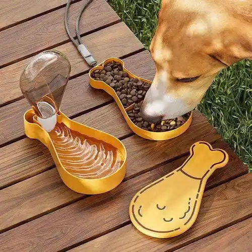 Erbjudandet går snart ut - Borraccia Cane 2 in 1 Coscia di Pollo – Acqua e Cibo da Viaggio