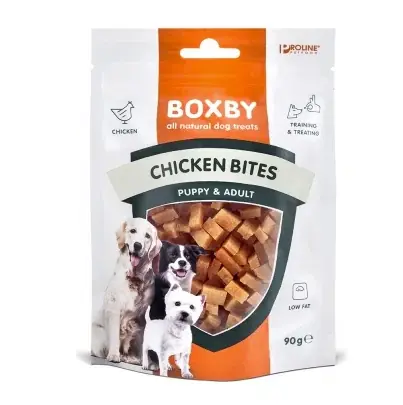 Enkel retur | Boxby Chicken Bites Treats for Dogs Puppy & Adult, 90g