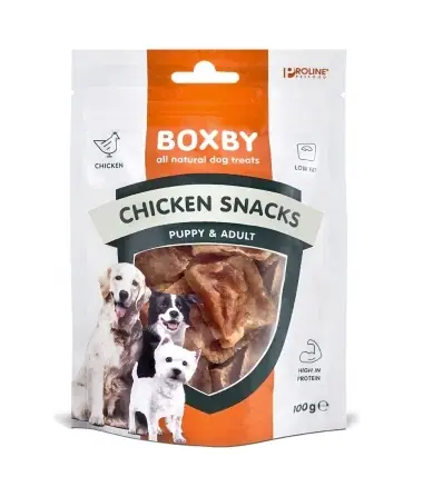 Boxby Chicken Snacks Treats for Dogs Puppy & Adult, 100g - Missa inte erbjudandet