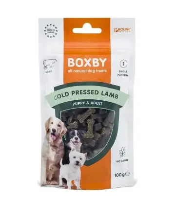 Enkel beställning | Boxby Cold Pressed Lamb Treats for Dogs Puppy & Adult, 100g