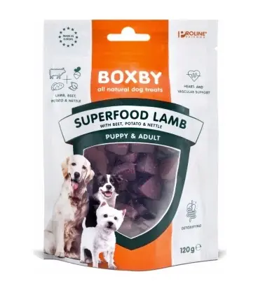 Kanonerbjudande - Boxby Superfood Lamb Treats for Dogs Puppy & Adult, 120g
