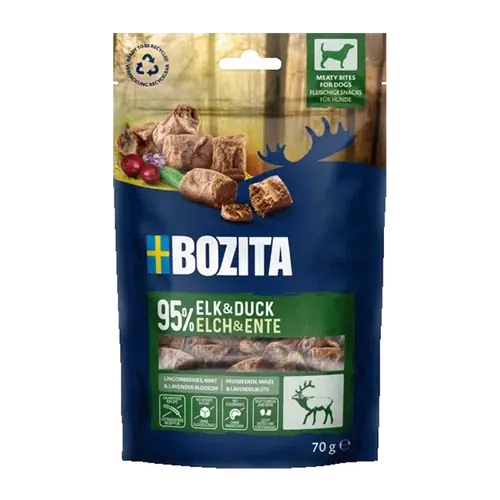 Bozita Snacks Meaty Bites Elk & Duck – 70g | Ta chansen