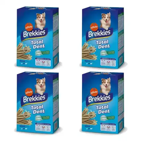 Brekkies Total Dent Medium, 180 g, pack of 4 | Expressleverans