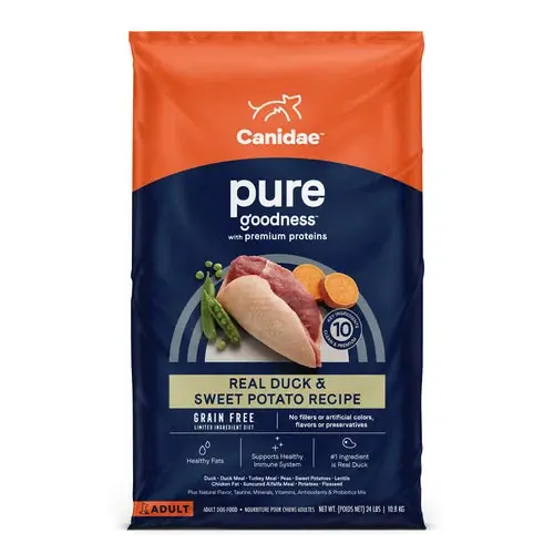 Nästan slut - Canidae Grain Free PURE Duck & Sweet Potato Recipe Dry Dog Food