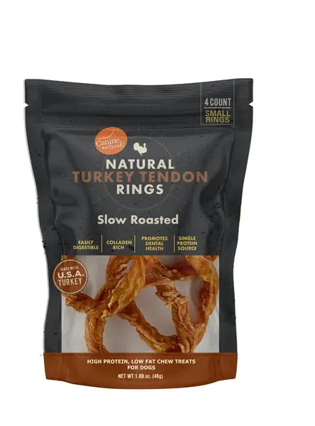 Ta chansen - Canine Naturals Natural Turkey Tendon Rings – Slow Roasted Treats for Dogs – 4 Count