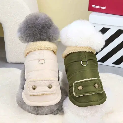 Snabb frakt - Cappottino Chill per Cani – Colletto Ecopelle, Stile Nordic