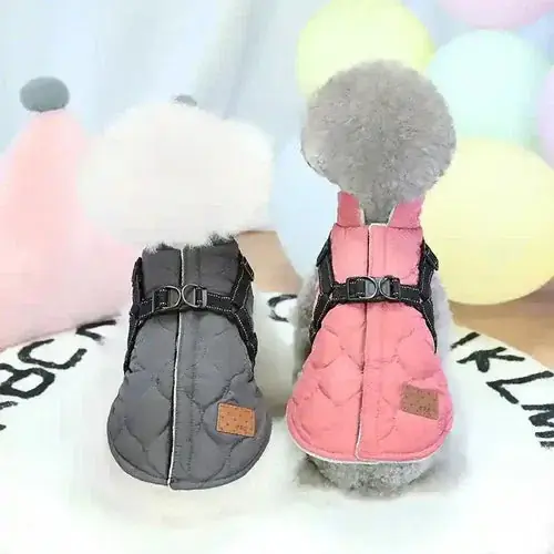 Cappottino per cani ”Vicky” con pettorina e zip sul dorso DogModa - Missa inte