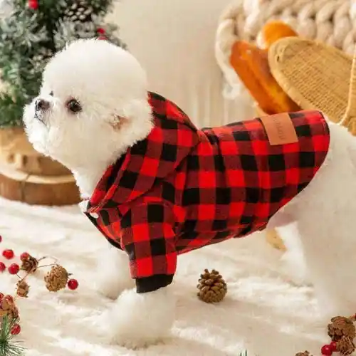 Få kvar i lager - Cappottino per Cani Modello ”Flakes” con cappuccio