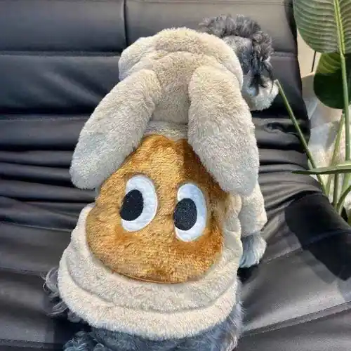 Cappotto con cappuccio coniglio per cani in pile – Modello Rabbit | Skynda dig