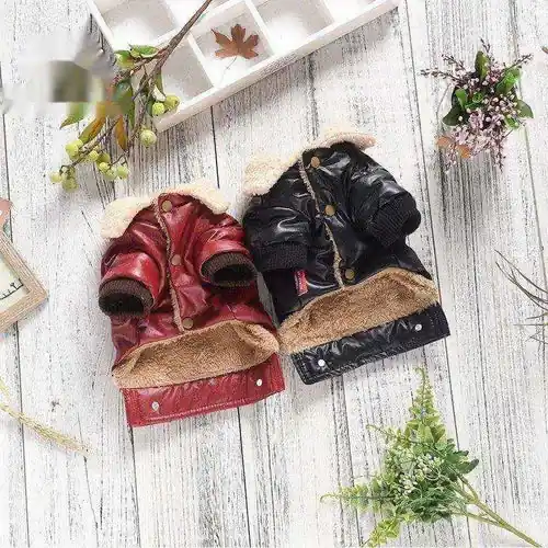 Cappotto in Pelle per Cani Modello ”HongKong” con Imbottitura in Pile - Professionell kvalitet
