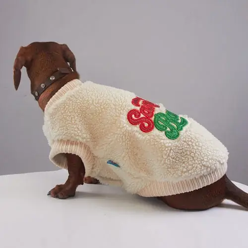 Skynda dig - Cappotto Natalizio per Cani Santa’s Baby – Pile Rosso