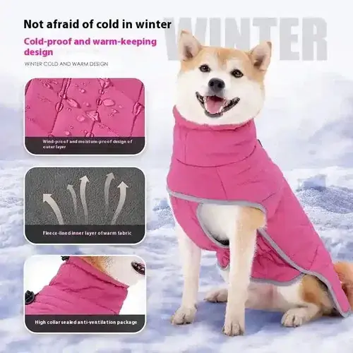 Cappotto per cani ”Rose” riflettente impermeabile con gancio DogModa - Erbjudandet går snart ut