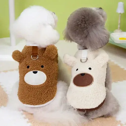 Cappotto Pile Cani Orsetto – Smanicato con Anello | Endast idag