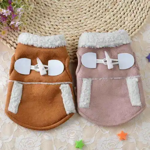 Kundfavorit | Cappotto Velluto Cani – Smanicato con Colletto Pile