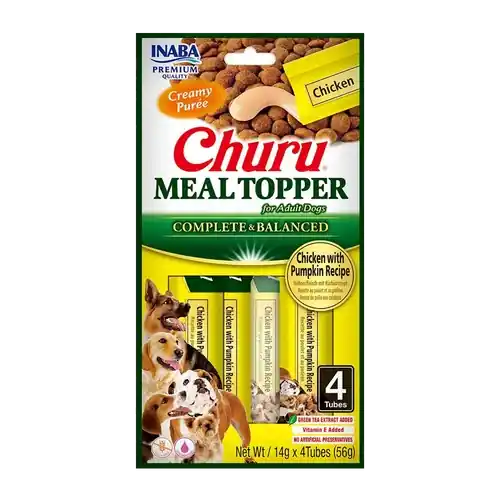 Prisnedsättning - Churu Dog Meal Topper Chicken/Pumpkin – 4 St