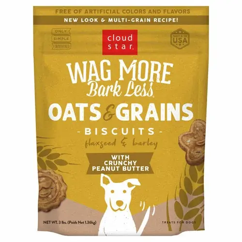 Cloud Star Wag More Bark Less Oven Baked Crunchy Peanut Butter Dog Treats - Skynda dig