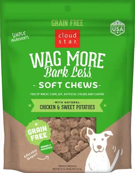 Cloud Star Wag More Bark Less Soft and Chewy Grain Free Chicken and Sweet Potatoes Dog Treats - Bästa pris