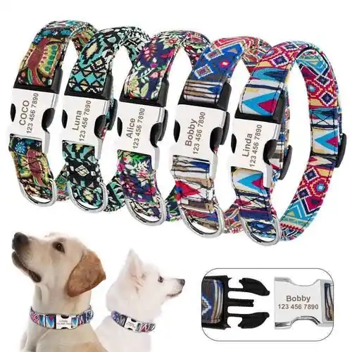 Nedsatt pris - Collare Personalizzabile ”SafeTag” per Cani – Nome e Numero di Telefono Incisi