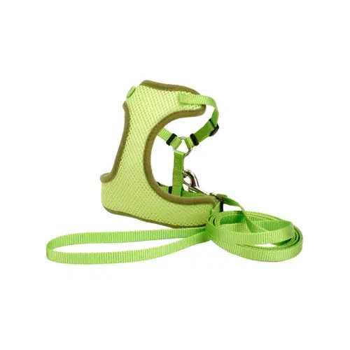 Få kvar i lager | Comfort Soft® Adjustable Cat Harness with 6′ Leash, Lime, X-Small – Girth 11″-14″, Neck 7″-10″, Weight 8-10lbs