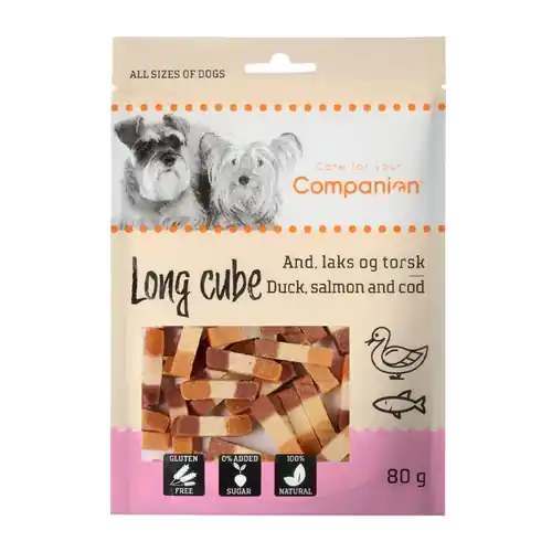 Companion Long Cube anka, lax & torsk – 80 G | Nyhet hos oss