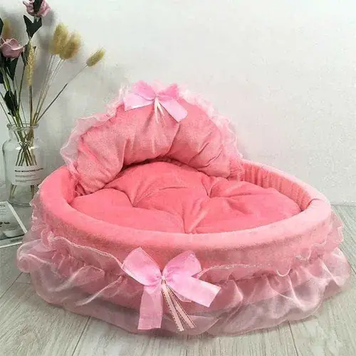 Under begränsad tid | Cuccia Ovale per Cani e Gatti ”Principessa” con Ricami Eleganti