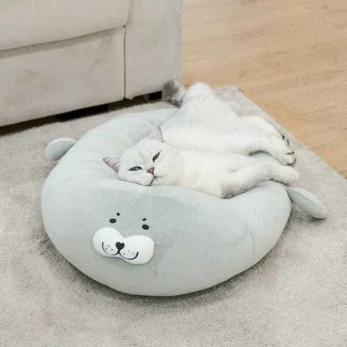 Cuccia per cani e gatti ”Foca” rotonda con fondo antiscivolo - Nyhet