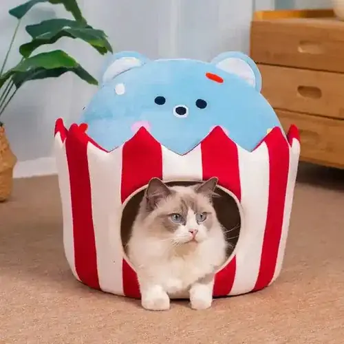 Rabatter | Cuccia per gatti e cani piccoli ”PopCorn” – Design Unico e Accogliente