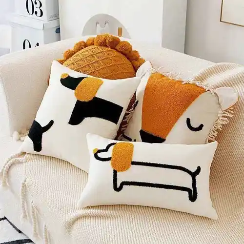 Toppkvalitet | Cuscino Cane 3D Ricamata – Arredo Casa Idea Regalo