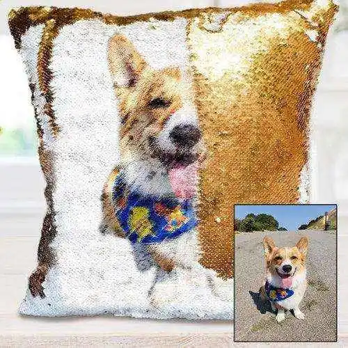 Rekommenderas | Cuscino Personalizzato con Foto del tuo animale Paillettes Luminose ✨