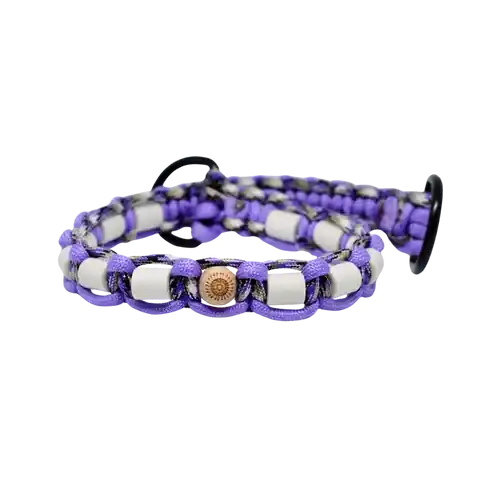 Djurhalsband med D-ring – Violet Pattern - Prissänkt