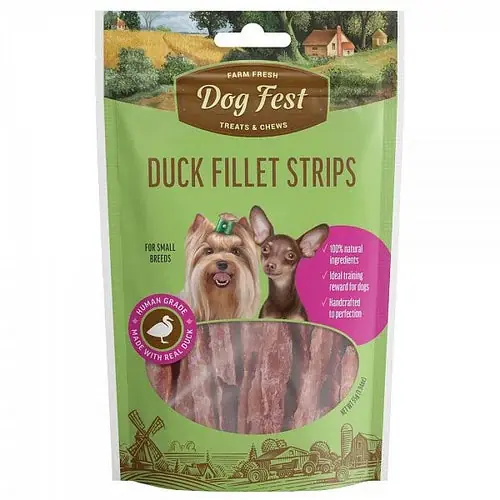 Dogfest Duck Fillet Strips For Small Breeds, 55g. - Köp online