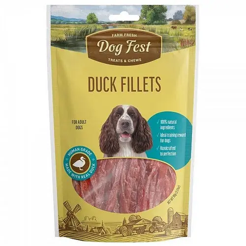 Få kvar i lager - Dogfest Duck Fillets Treats For All Dogs, 90g