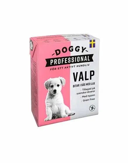 Doggy Professional Valp – bitar i sås med lax 370g | Kundernas favorit