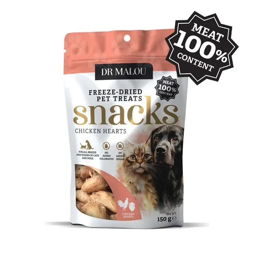 Dr Malou Freeze-Dried Chicken Hearts for Dogs and Cats, 150g | Reapris