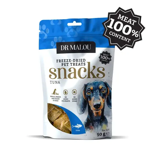 Dr Malou Freeze-Dried Meat Cubes with Tuna for Dogs, 50g - Precis lanserat