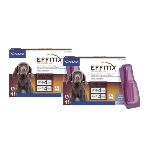 Effitix M Parasite Treatment for Medium-Sized Dogs (10–20 kg), pack of 2 - Snart slut
