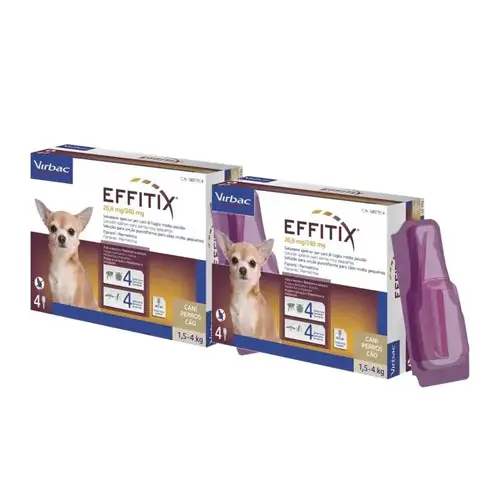 Handla säkert | Effitix Xs Parasite Treatment for Very Small Dogs (1.5–4 kg), pack of 2