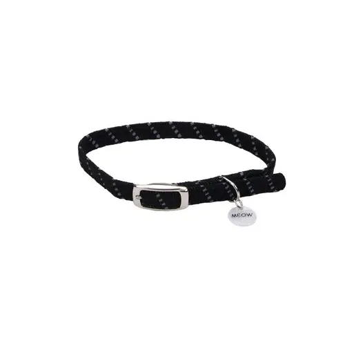 ElastaCat® Reflective Safety Stretch Collar with Reflective Charm, Black, 3/8″ x 10″ - Nytt hos oss