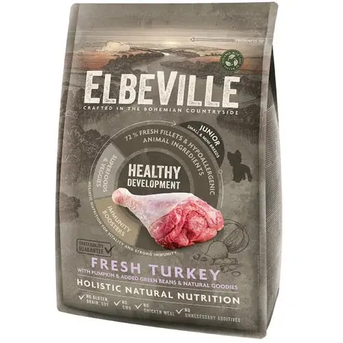 Elbeville Dry Dog Food Puppy and Junior Mini with Fresh Turkey, 4 kg | Deal