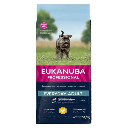 Eukanuba Adult Small and Medium Chicken Every Day, 16.5 kg - Finns att beställa